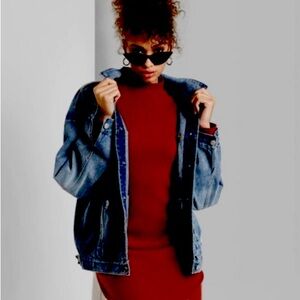 Wild Fable Distressed Blue Jean Jacket- X-Small (2-4)